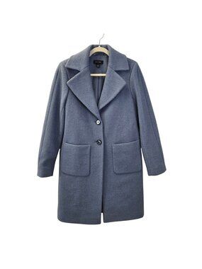 Halogen Wool Blend Baby Blue Two Button Coat Size Small